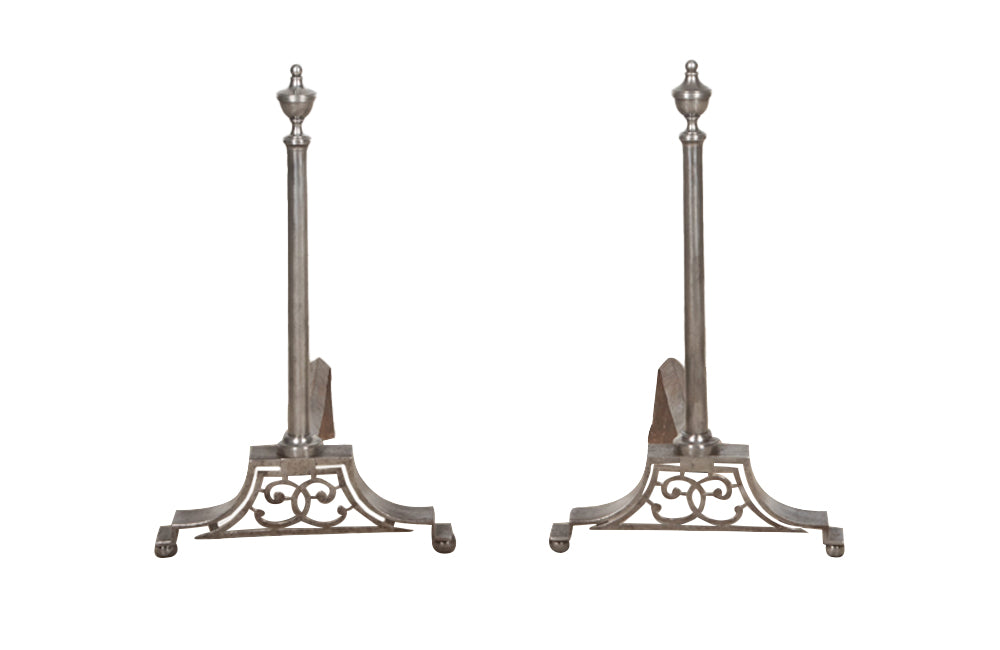 PAIR OF 19TH CENTURY CHATEAU ANDIRONS