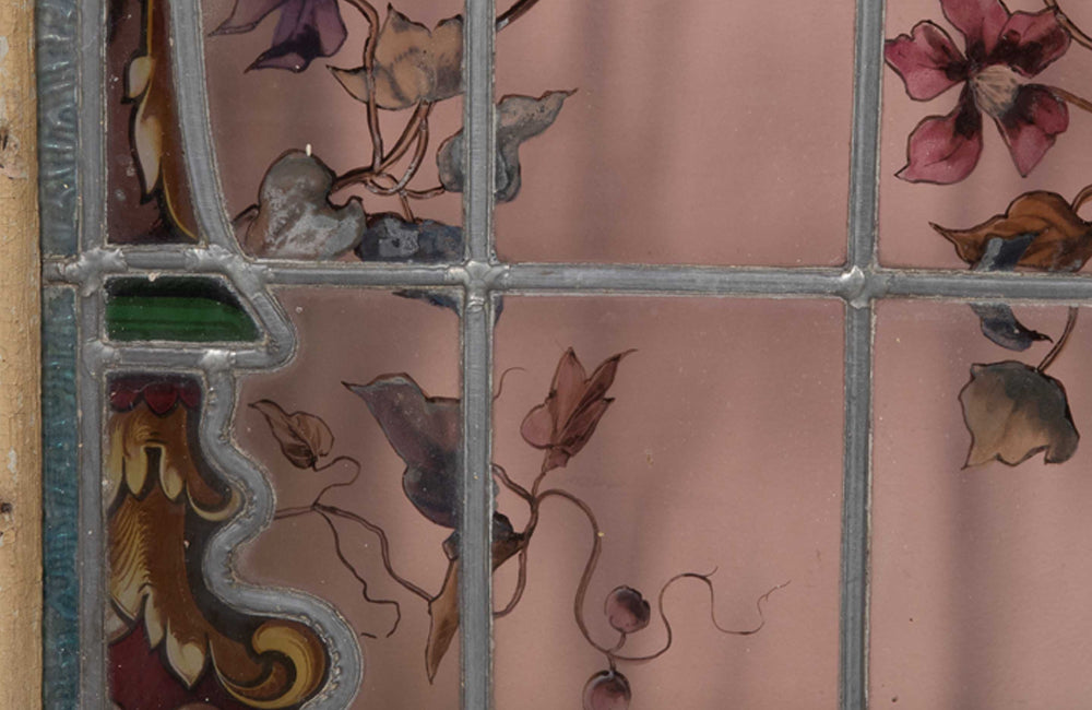 beautiful pair of 19th century stained glass panel doors.