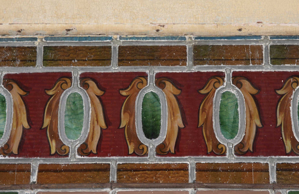 beautiful pair of 19th century stained glass panel doors.