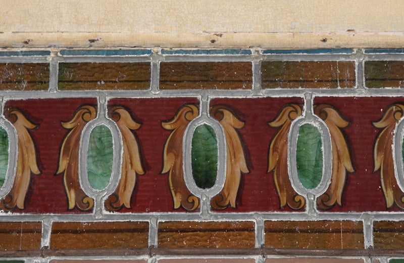 beautiful pair of 19th century stained glass panel doors.