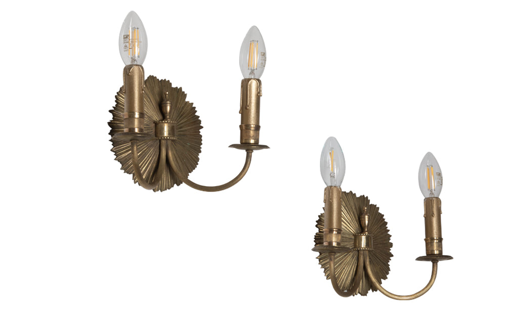 ison Charles  bronze sunburst wall sconces.