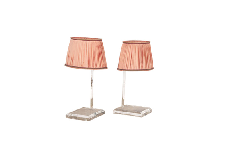 Pair of Mid-Century French lucite table lamps - Mid Century Lamps