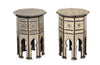 pair of Syrian Moorish style octagonal side tables with mother-of-pearl inlay