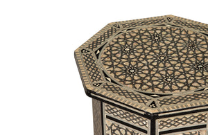 pair of Syrian Moorish style octagonal side tables with mother-of-pearl inlay