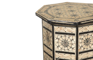 pair of Syrian Moorish style octagonal side tables with mother-of-pearl inlay