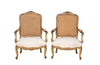 PAIR OF LOUIS XV REVIVAL OPEN ARMCHAIRS