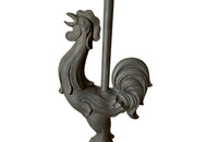 Charming pair of French mounted zinc cockerel table lamps. First half of the 20th Century,