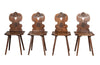 Set of four beautifully carved 19th century Alsacian walnut side or dining chairs