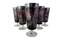 SET OF SIX MURANO TALL GLASSES