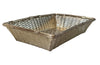 Elegant, mid century rectangular French silver plate woven basket.