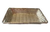 SILVER PLATE RECTANGULAR WOVEN BREAD BASKET