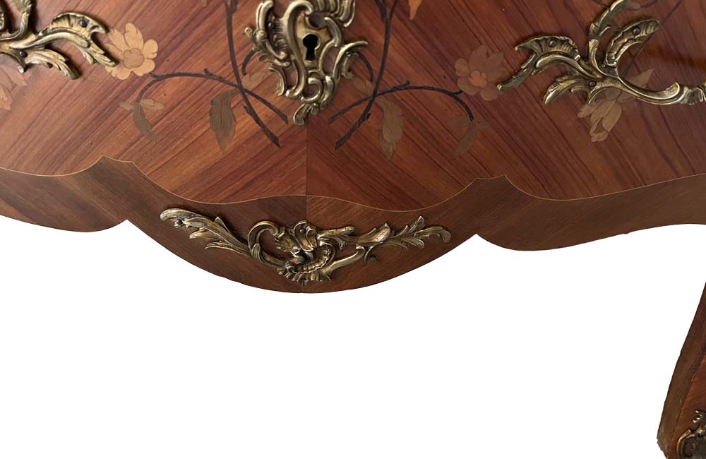 Louis XV Revival Marquetry Commode - French Antique Furniture - Antique Commode  - French Antiques - Decorative Antiques - AD & PS Antiques