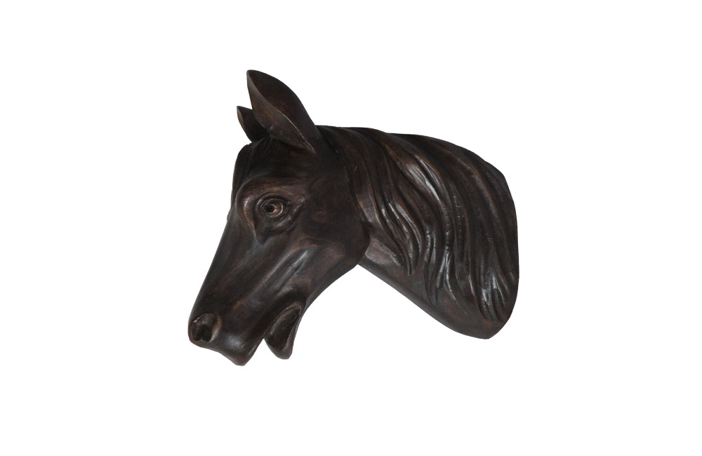 Carved Horse Head Wall Decoration-Equestrian Antiques-Carved Wall Decoration-Wall Art-Decorative Accessories-AD & PS Antiques