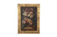FRENCH 19TH CENTURY FRAMED STILL-LIFE PAINTING OF FLOWERS