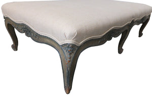 Long Louis XV Revival Footstool-Seating-Footstool-French Antiques-Painted 19th Century Antique Footstool-AD & PS Antiques