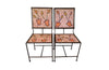 Pair Of Quirky Mosaic Iron Chairs - French Decorative Garden Antiques - Garden Chairs - Mid Century Modern - Quirky Antiques - Side Chairs - Garden Chairs - Conservatory Furniture - Orangery - Mosaic - Iron Chars - Antique Shops Tetbury - adpsantiques - AD & PS Antiques