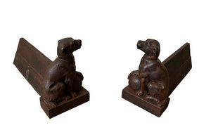 Pair Of Iron Seated Dog Andirons - French Decorative Antiques - Fireplace Accessories - Fireplace Antiques - Andirons - Firedogs - Decorative Accessories - Antique Shops Tetbury - adpsantiques - AD & PS Antiques 