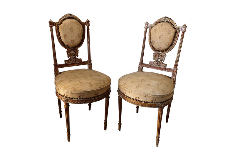 Neo-Classical Revival Side Chairs - Antique Chairs - French Antique Furniture - Decorative Antique Furniture - AD & PS Antiques