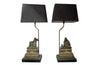PAIR OF CHARMING BRONZE TABLE LAMPS