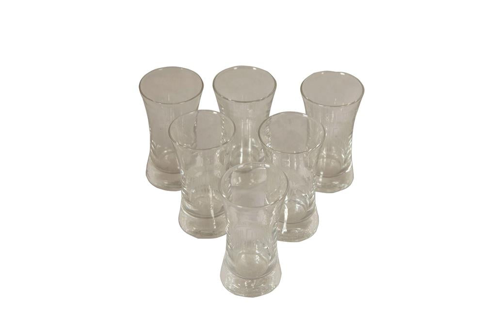 SIX FRENCH BISTRO ADVERTISING GLASSES