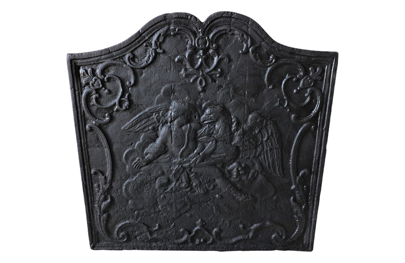 Neo-Classical Cast Iron Fireback 18th Century - French Antiques -Antique Firebacks - Fireplace Accessories - Decorative Accessories - AD & PS Antiques