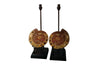 PAIR OF AMMONITE LAMPS
