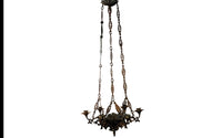 French neogothic revival chandelier - Ecclesiastic hanging light - candle lighting – chandelier - antique lighting - antique chandelier - french antiques - AD & PS Antiques