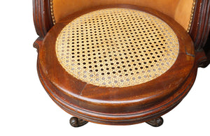 19th Century Ships Desk Chair -  French Antique Furniture - Antique Chair - Antique Office Chair - French Antiques - AD & PS Antiques