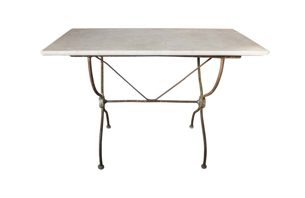 19th Century Neo-Classical Revival Bistro Table - Antique Garden Table - Garden Antiques - Antique Marble Top Table - French Antique Furniture - AD & PS Antiques 