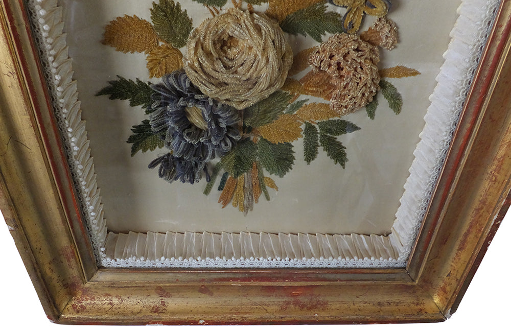 19th Century French Framed Silkwork - Antique Textiles - Embroidery - Wall Art - French Decorative Antiques - Decorative Accessories - Antique Embroidery - Antique Shops Tetbury - French Antiques - French Art - AD & PS Antiques