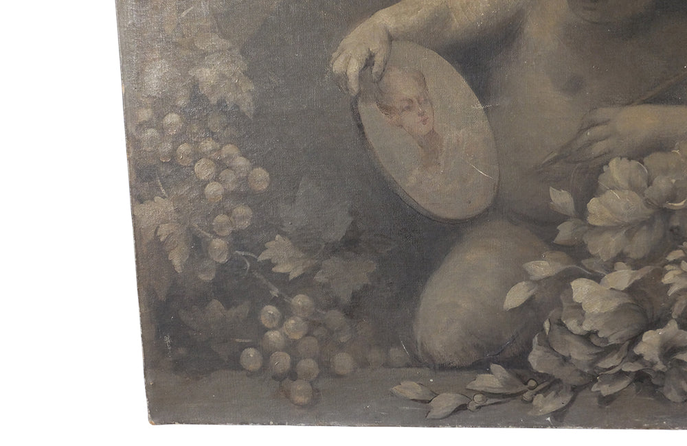 Beautiful French 19th Century Grisaille Painting - Antique Paintings - French Antiques - Wall Decoration - Wall Art - Cherubs - French Antiques - Decorative Antiques - Art - Antique Shops Tetbury - AD & PS Antiques