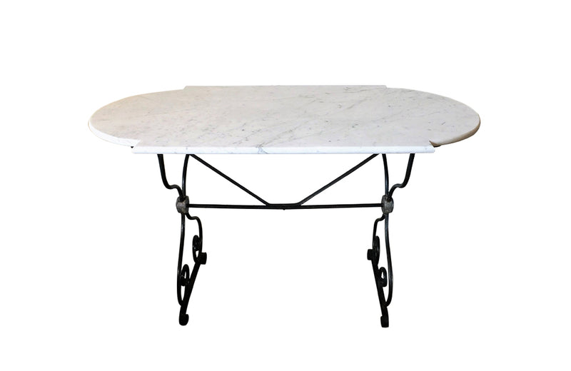 19th Century French Garden Table - French Antique Table - Antique Console Table - French Antique Furniture - Garden Antiques - Antique Garden Table – Antique Marble Top Table - Decorative Antique Furniture - AD & PS Antiques