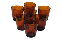 Set of Seven French Brown Votive Glasses - French Decorative Antiques - Decorative Accessories - Candle Lighting - Drinking Glasses - Brown Glass -Votive Glasses - French Antiques - Antique Shops Tetbury - AD & PS Antiques