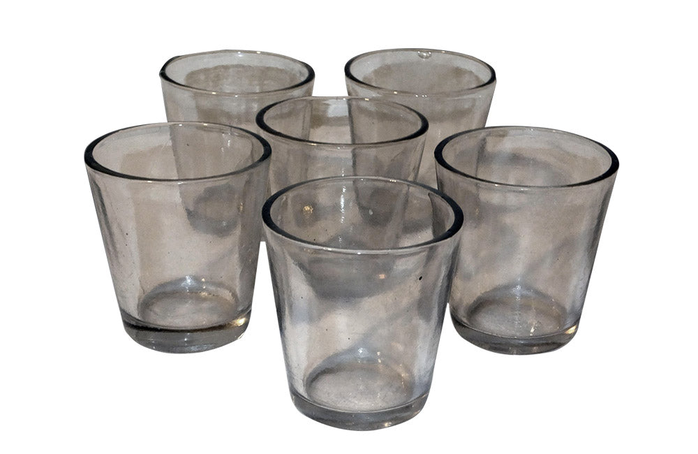 Set of Six French Clear Votive Glasses - French Decorative Antiques - Decorative Accessories - Candle Lighting - Drinking Glasses - Clear Glass -Votive Glasses - French Antiques - Antique Shops Tetbury - AD & PS Antiques