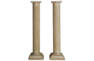 PAIR OF REEDED COLUMN PEDESTALS