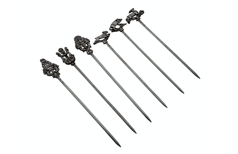 SET OF SIX FRENCH SILVERPLATE HATELET SKEWERS