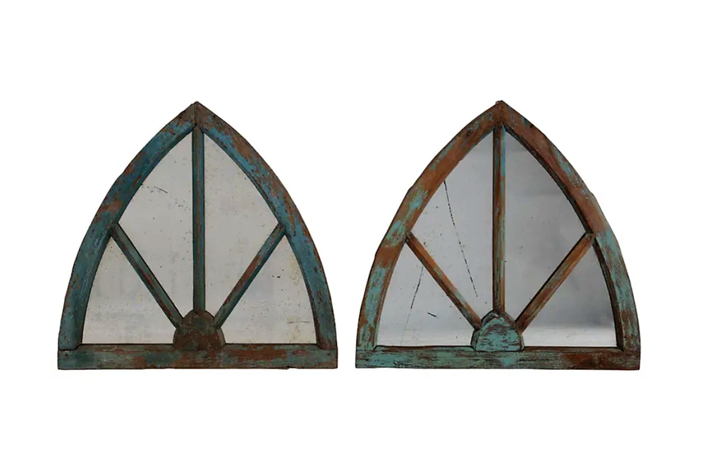 PAIR OF ARCHED MIRRORS