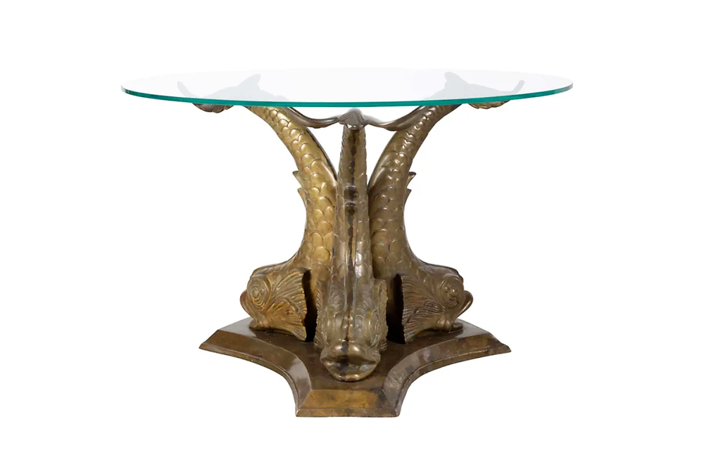 BRONZE DOLPHIN LOW TABLE