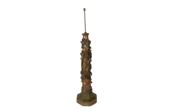 CARVED 18TH CENTURY CANDLSTICK LAMP