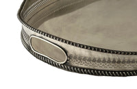 LARGE ENGLISH WORN SILVERPLATE OVAL TRAY