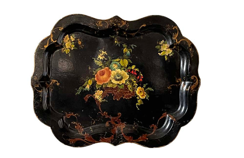 Large Napoleon III  Papier Mache Tray - French Decorative Antiques - Antique Trays - French Antiques - Papier Mache - Decorative Antiques - French Antiques - Fine Antiques - Antique Shops Tetbury - adpsantiques - AD & PS Antiques