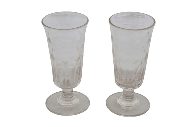 PAIR OF FRENCH ABSINTHE GLASSES