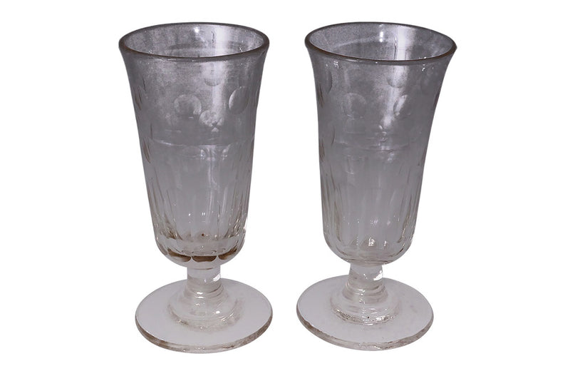 PAIR OF FRENCH ABSINTHE GLASSES