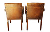 PAIR OF 1940's LEATHER BRIDGE CHAIRS