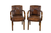PAIR OF 1940's LEATHER BRIDGE CHAIRS