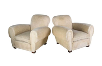Pair of antique  large country house armchairs - Antique Chairs - Antique Furniture
