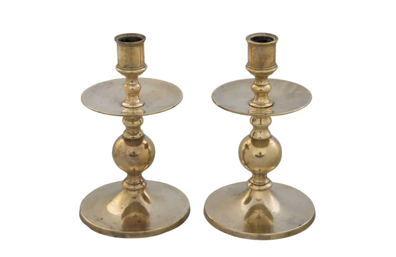 PAIR OF DUTCH CANDLESTICKS