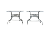 PAIR OF FRENCH IRON & MARBLE CONSOLE TABLES - FRENCH GARDEN TABLE - AD & PS ANTIQUES