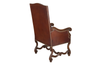 Handsome, beautifully carved walnut, leather armchair in the Louis XIV style - Antique Chairs - Antique Furniture