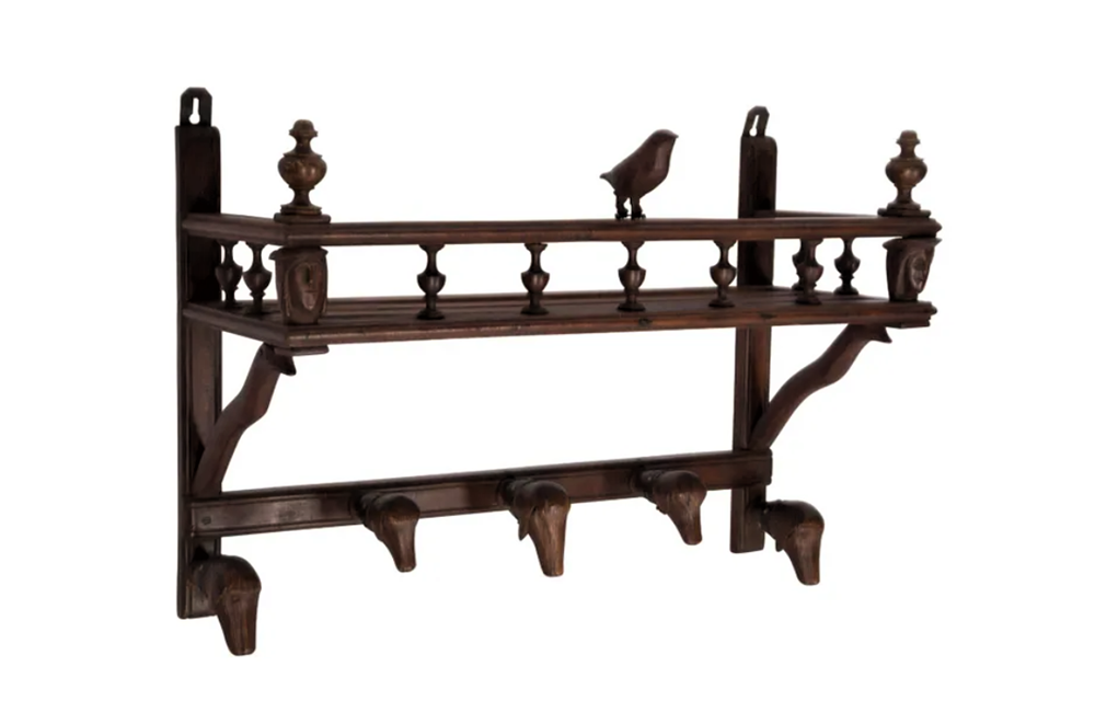 CHARMING ART-POPULAIRE HANGING HOOKS SHELF